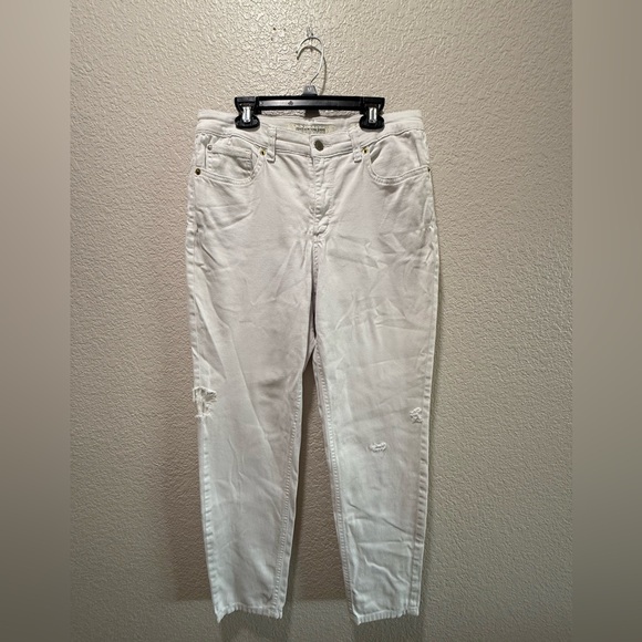 Jones New York Jeans White Distressed Soho Ankle Slimming Women’s Size 10 - Picture 1 of 6